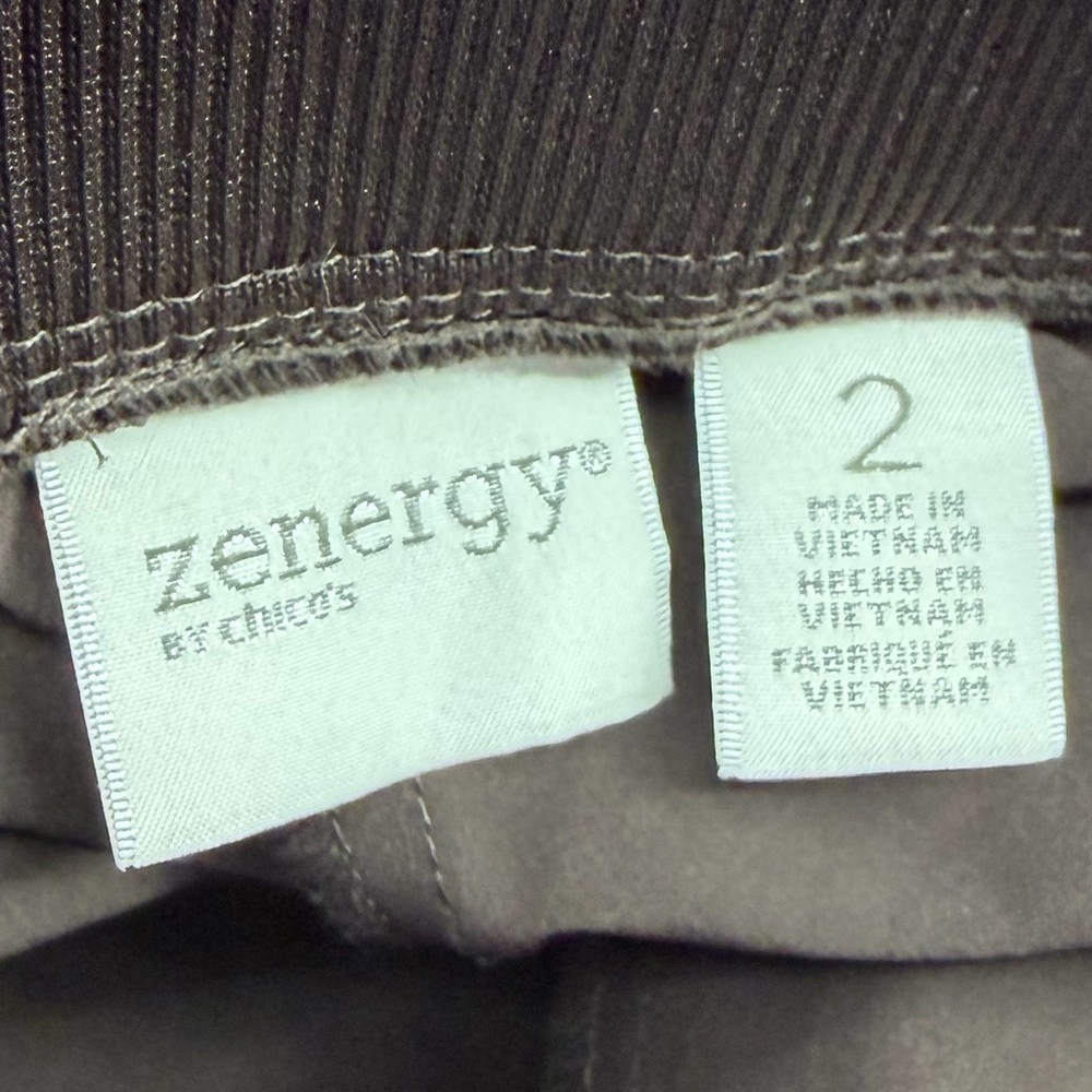 Chico's Zenergy Chocolate Brown Stretch Cropped Pull-On Pants, Women's Large (2) - Picture 6 of 7
